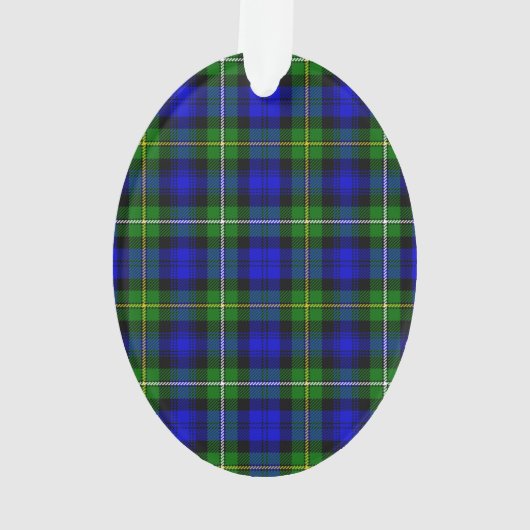 Campbell tartan blue green plaid ornament (achterkant)