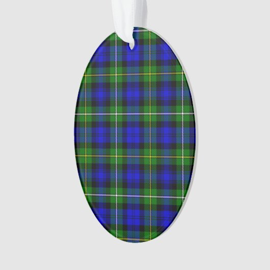 Campbell tartan blue green plaid ornament (voorkant)