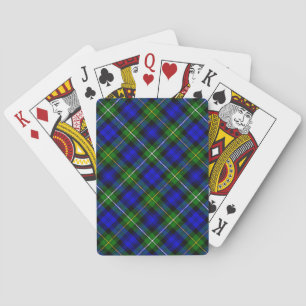 Campbell tartan blue green plaid pokerkaarten