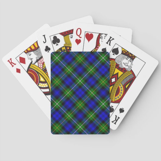 Campbell tartan blue green plaid pokerkaarten (Achterkant)