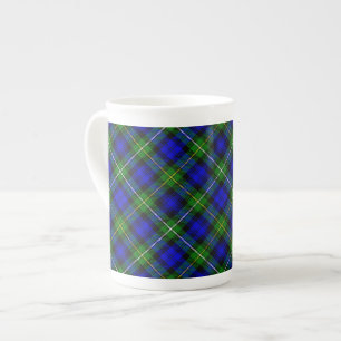Campbell tartan blue green plaid porselein kop