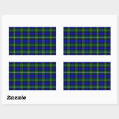 Campbell tartan blue green plaid rechthoekige sticker (Vel)