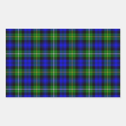Campbell tartan blue green plaid rechthoekige sticker (Voorkant)