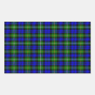 Campbell tartan blue green plaid rechthoekige sticker