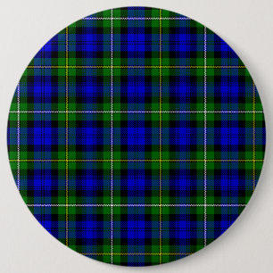 Campbell tartan blue green plaid ronde button 6,0 cm