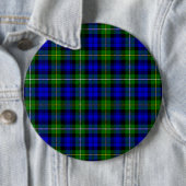 Campbell tartan blue green plaid ronde button 6,0 cm (In situ)