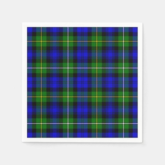 Campbell tartan blue green plaid servetten (Voorkant)