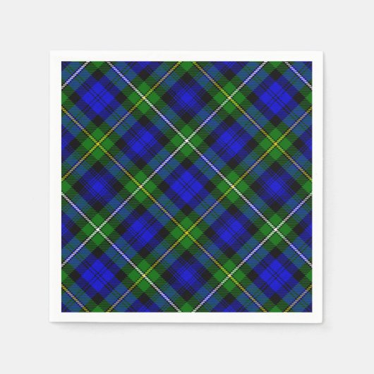 Campbell tartan blue green plaid servetten (Voorkant)