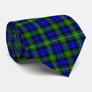 Campbell tartan blue green plaid stropdas