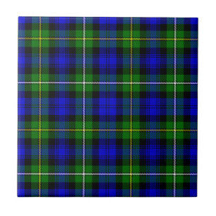 Campbell tartan blue green plaid tegeltje