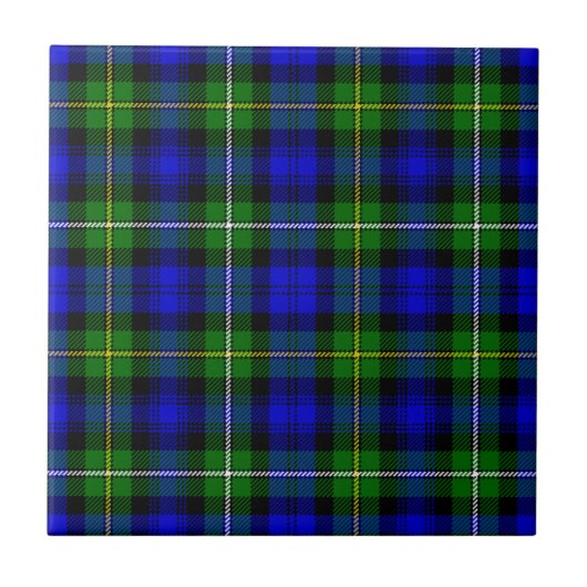 Campbell tartan blue green plaid tegeltje (Voorkant)