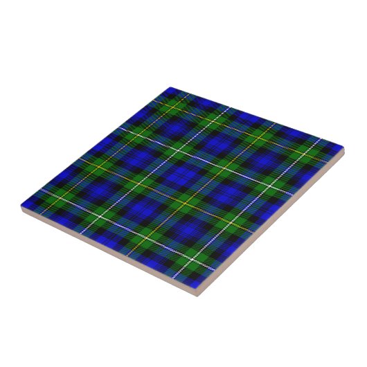 Campbell tartan blue green plaid tegeltje (Zijkant)