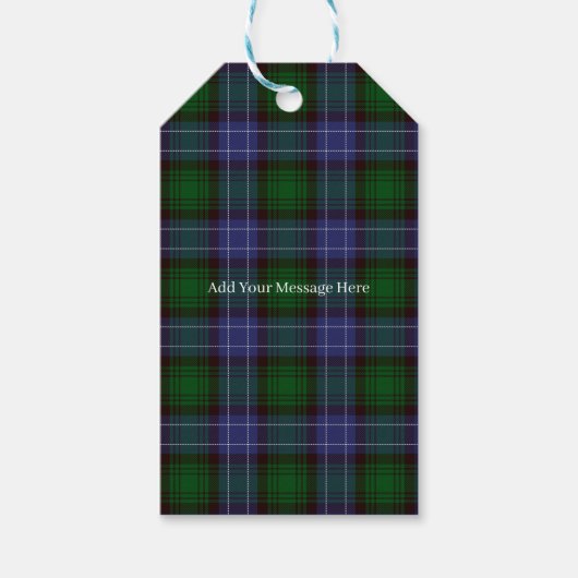 Campbell Tartan Green Plaid Cadeaulabel (Voorkant)