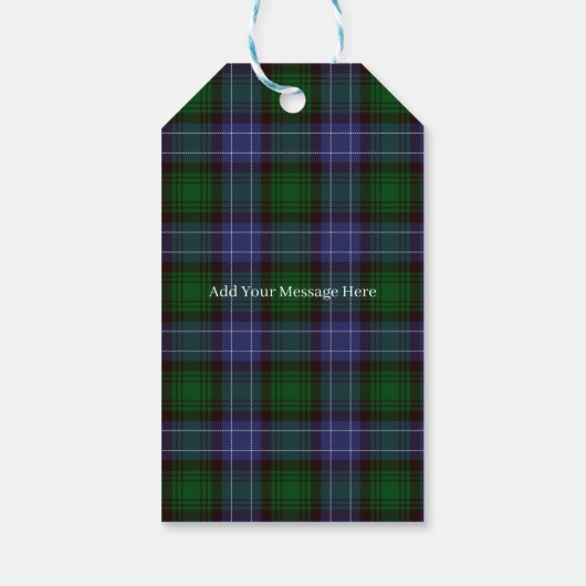 Campbell Tartan Green Plaid Cadeaulabel (Achterkant)