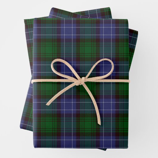 Campbell Tartan Green Plaid Inpakpapier Vel (In situ)