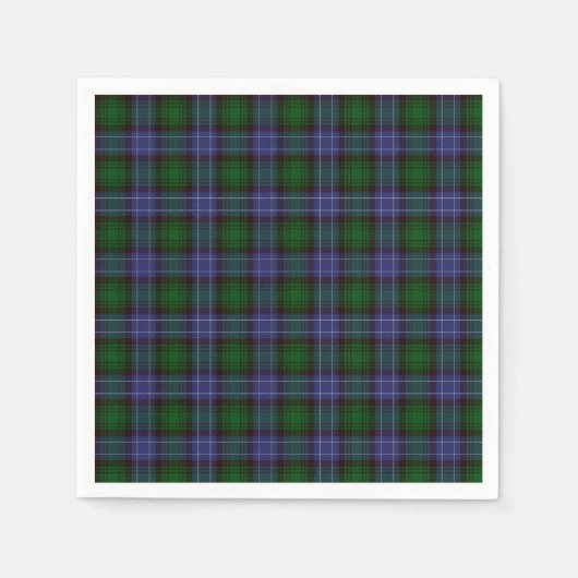 Campbell Tartan Green Plaid Servet (Voorkant)