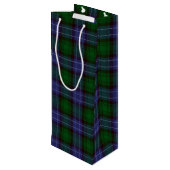Campbell Tartan Green Plaid Wijn Cadeautas (Achterkant Gekanteld)