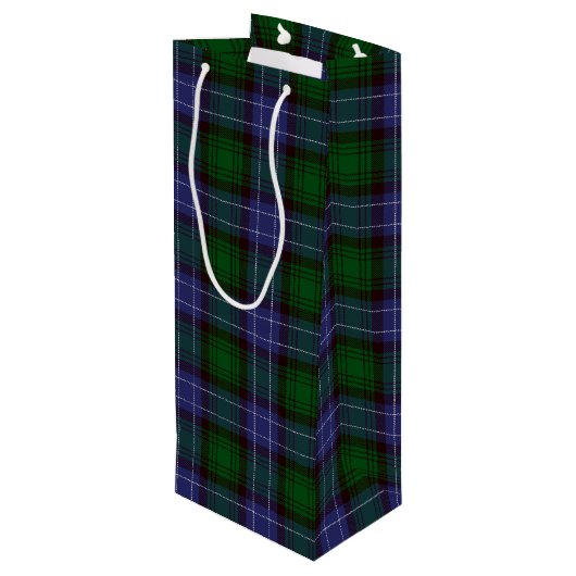 Campbell Tartan Green Plaid Wijn Cadeautas (Achterkant Gekanteld)