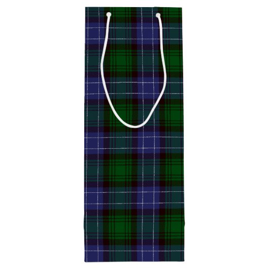 Campbell Tartan Green Plaid Wijn Cadeautas (Achterkant)