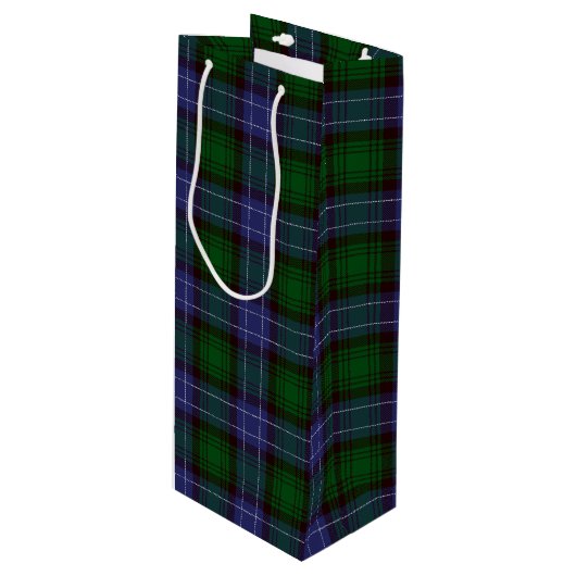 Campbell Tartan Green Plaid Wijn Cadeautas (Voorkant Gekanteld)