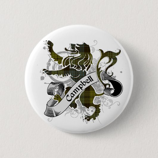 Campbell Tartan Lion Ronde Button 5,7 Cm (Voorkant)