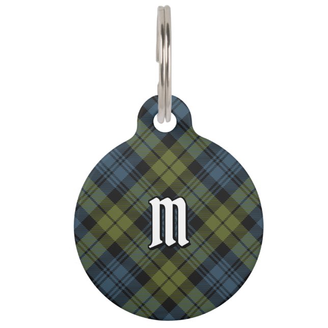 Campbell Tartan Pet ID Tag Huisdierpenning (Voorkant)