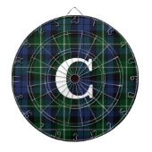 Campbell Tartan Plaid Monogrammed Dartbord (Voorkant)