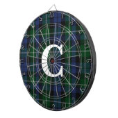 Campbell Tartan Plaid Monogrammed Dartbord (Voorkant Rechts)