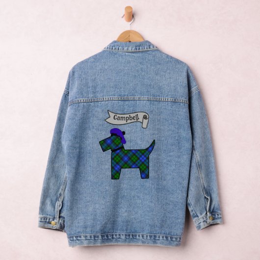 Campbell Tartan Scottie Dog Personalized Denim Jacket (Hangar)