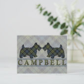Campbell Tartan Scottie Dogs Briefkaart (Staand voorkant)