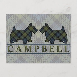 Campbell Tartan Scottie Dogs Briefkaart