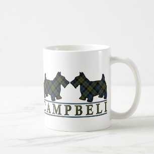Campbell Tartan Scottish Scottie Dogs Koffiemok
