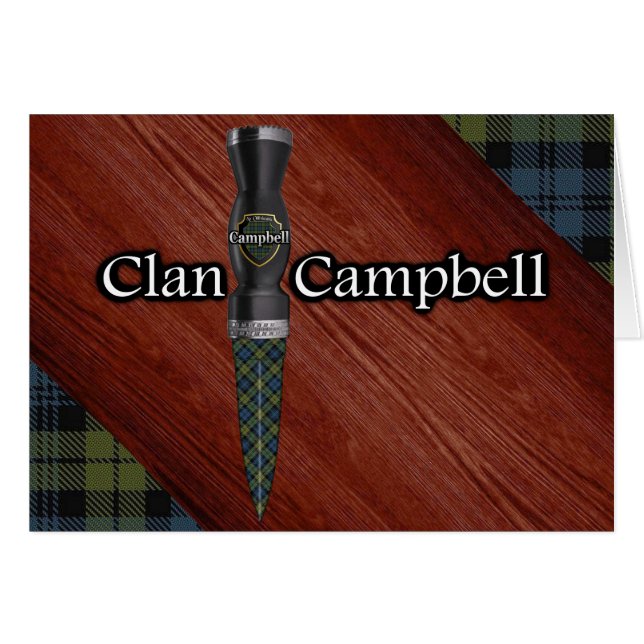 Campbell Tartan Scottish Sgian Dubh Blade (Voorkant Horizontaal)