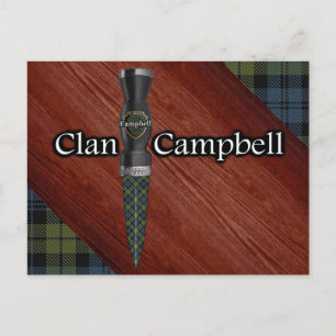 Campbell Tartan Scottish Sgian Dubh Blade Briefkaart