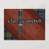 Campbell Tartan Scottish Sgian Dubh Blade Briefkaart (Voorkant)