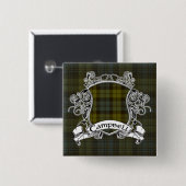 Campbell Tartan Shield Vierkante Button 5,1 Cm (Voorkant /achterkant)