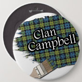 Campbell Tartan Verfkwast Ronde Button 6,0 Cm (Voorkant /achterkant)