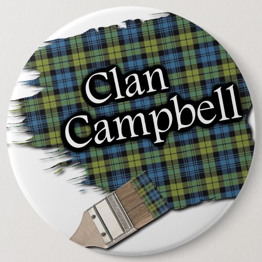 Campbell Tartan Verfkwast Ronde Button 6,0 Cm (Voorkant)