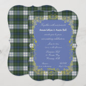 Campbell Tartan w / Gold Lijst Invitation Kaart (Voorkant / Achterkant)