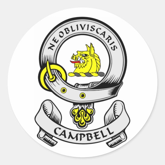 CAMPBELL Wapen Ronde Sticker (Voorkant)