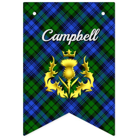 Campbell Wapen Schild & Tartan  Vlaggetjes (Tweede vlag)