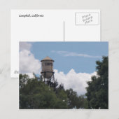 Campbell Water Tower, Californië Briefkaart (Voorkant / Achterkant)