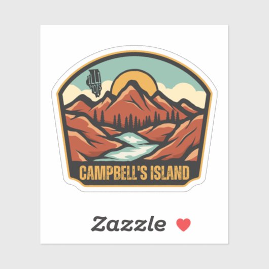 Campbell's Island, Illinois Sticker (Vel)