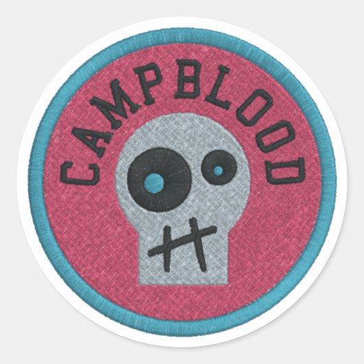 CampBlood Skully verdienen badge stickers (Voorkant)