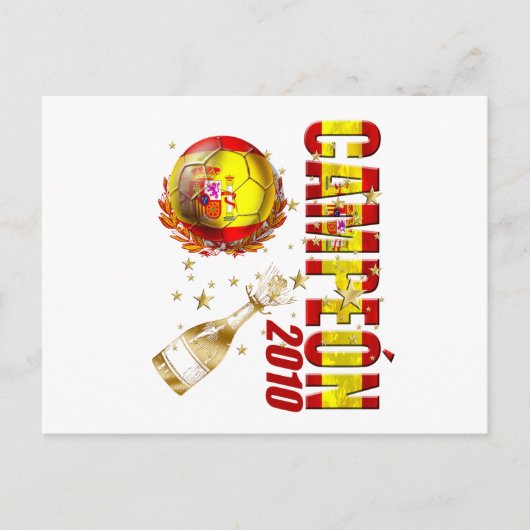 Campeon 2010 Spain Celebration Gifts Briefkaart (Voorkant)