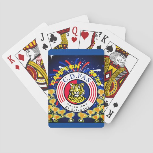 Campeones 2022 C.D. FAS El Salvador Futbol Pokerkaarten (Achterkant)