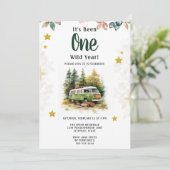 Camper 1e verjaardag kamperen kaart (Staand voorkant)