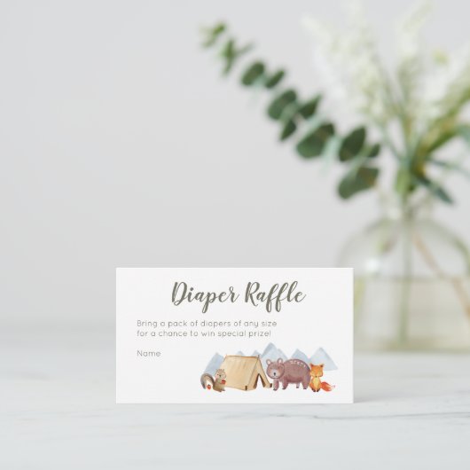 Camper Adventure Diaper Raffle Kaart (Staand voorkant)