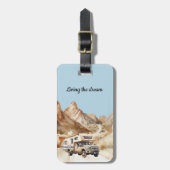 Camper Avontuur Droom die uitkomt Bagagelabel (Voorkant verticaal)