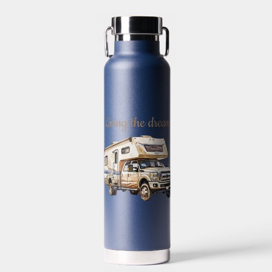 Camper Avontuur Droomleven Waterfles (Voorkant)